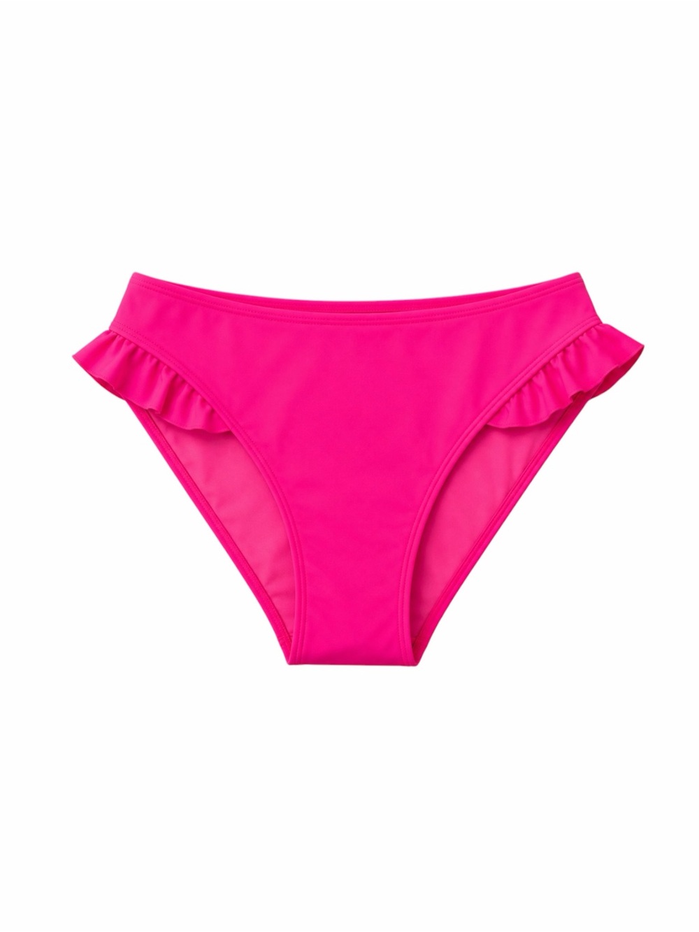 NWT – Cupshe – Australia Allure Ruffled Mid-Rise Bikini Bottom Hot Pink – Sz. M